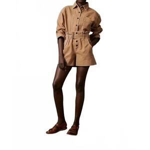 NEW SOEUR jack high rise shorts in beige rose